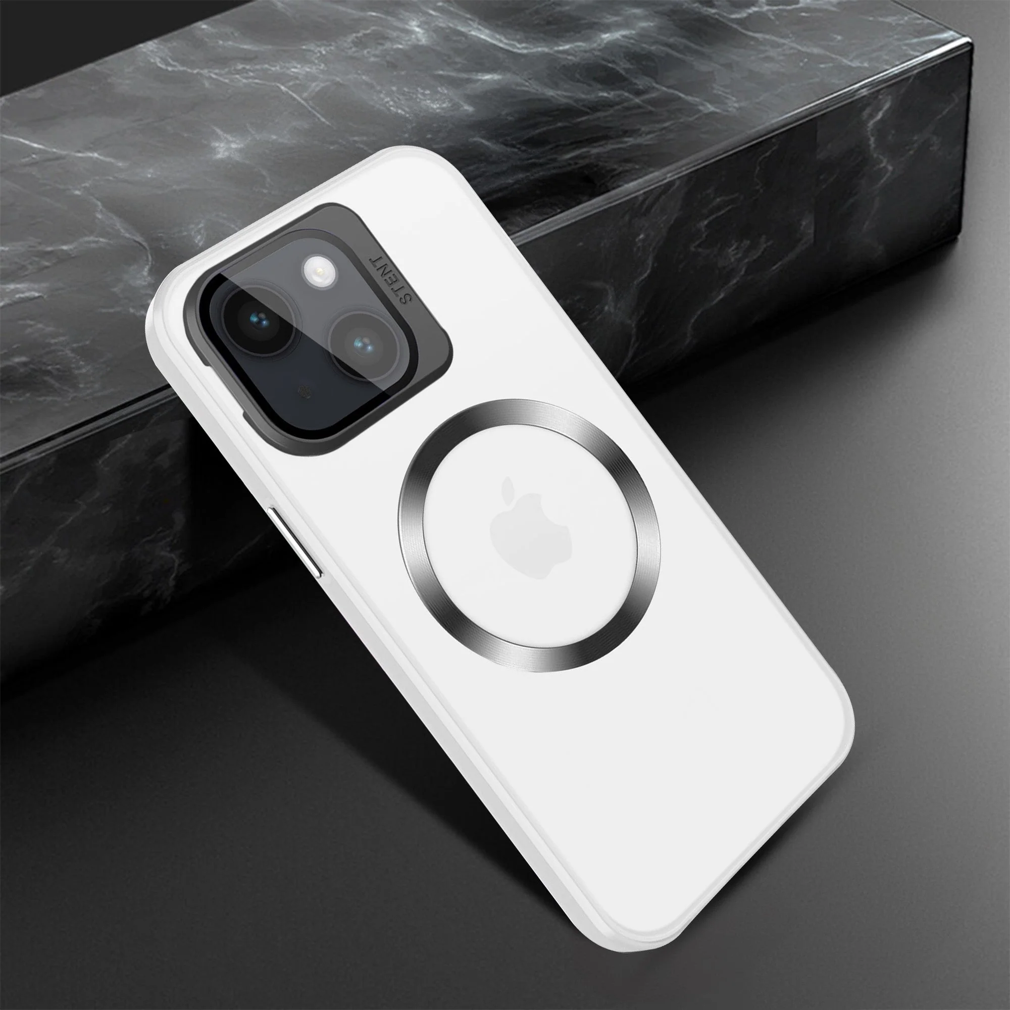Vaku ® Apple iPhone 15 Plus Rime Frosted Magnetic Magpro Translucent Back Cover - Image 9