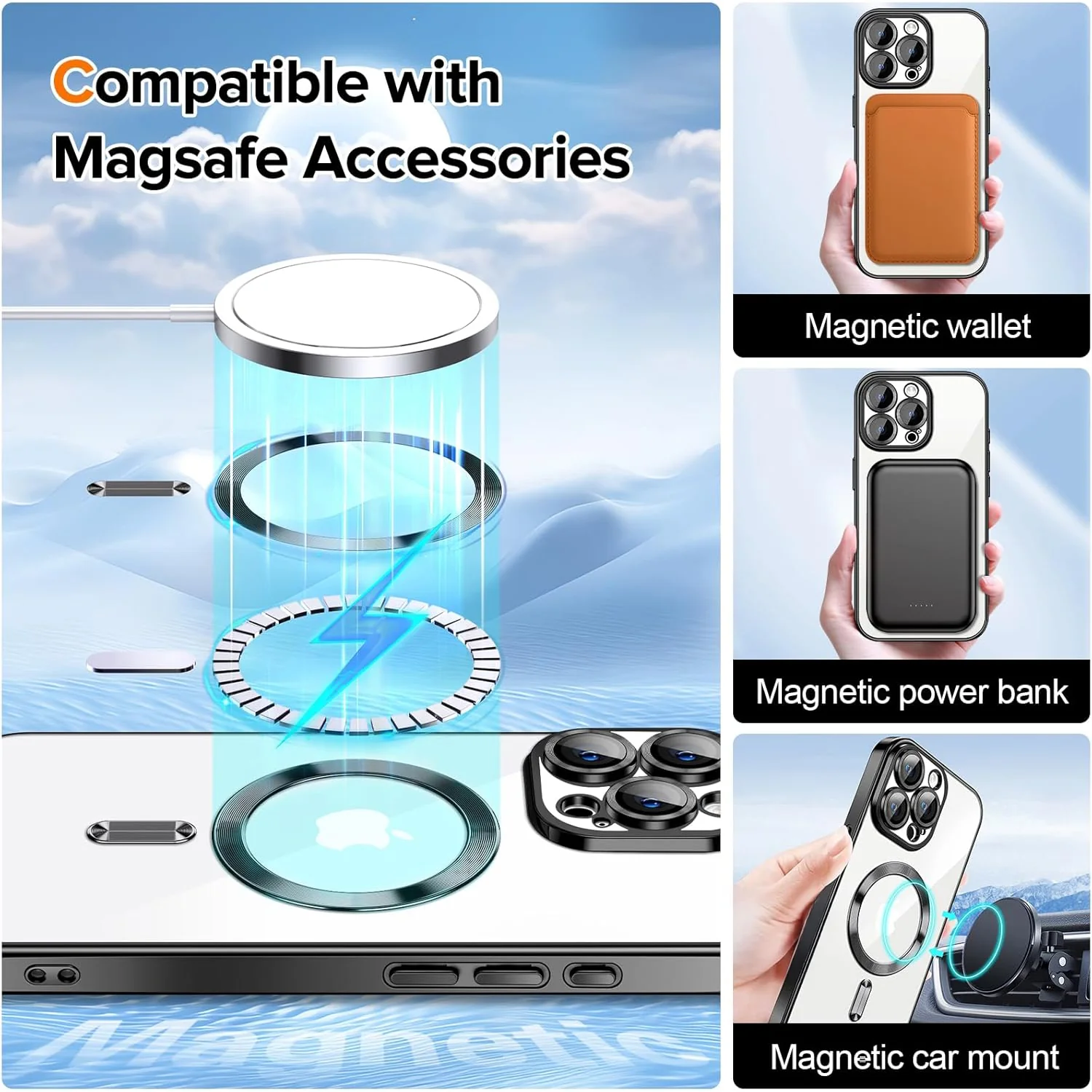 Vaku ® Apple iPhone 15 Pro Max Luxury Electroplated Magnetic Magsafe Back Cover - Image 9
