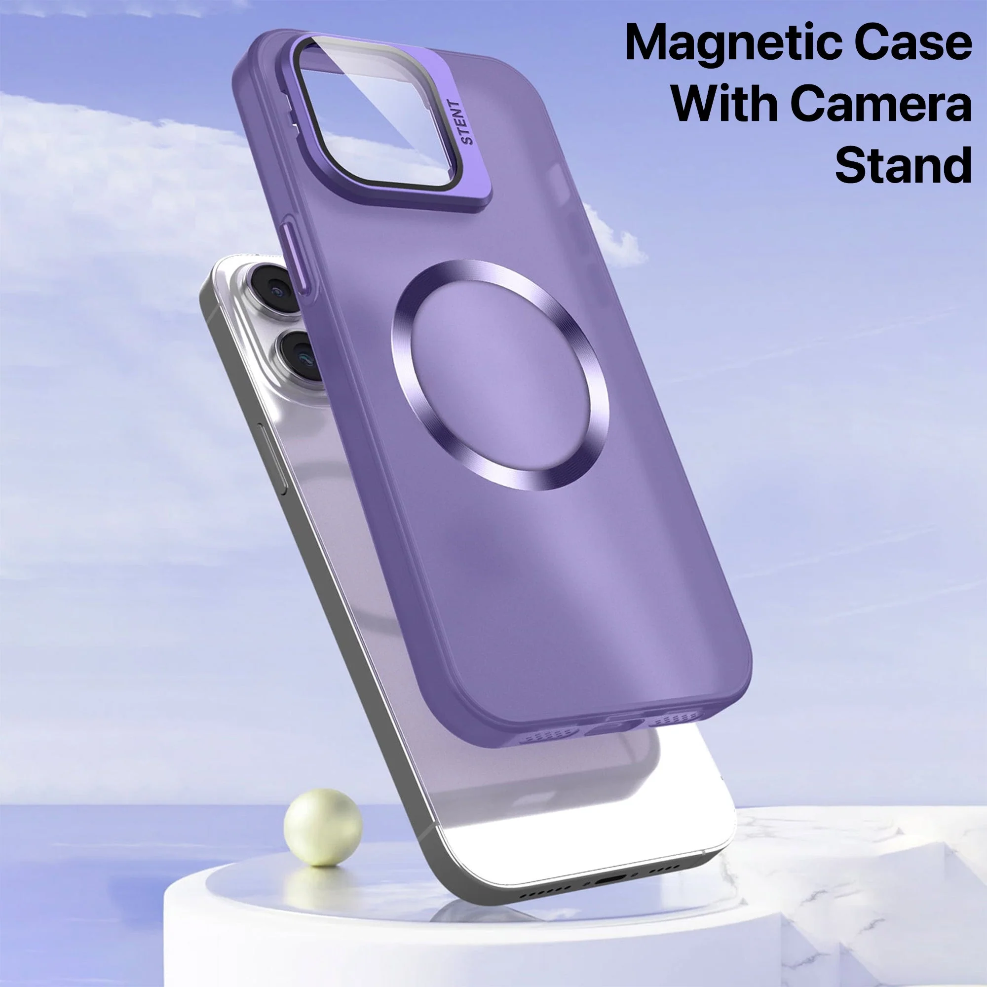 Vaku ® Apple iPhone 15 Pro Max Rime Frosted Magnetic Magpro Translucent Back Cover - Image 17
