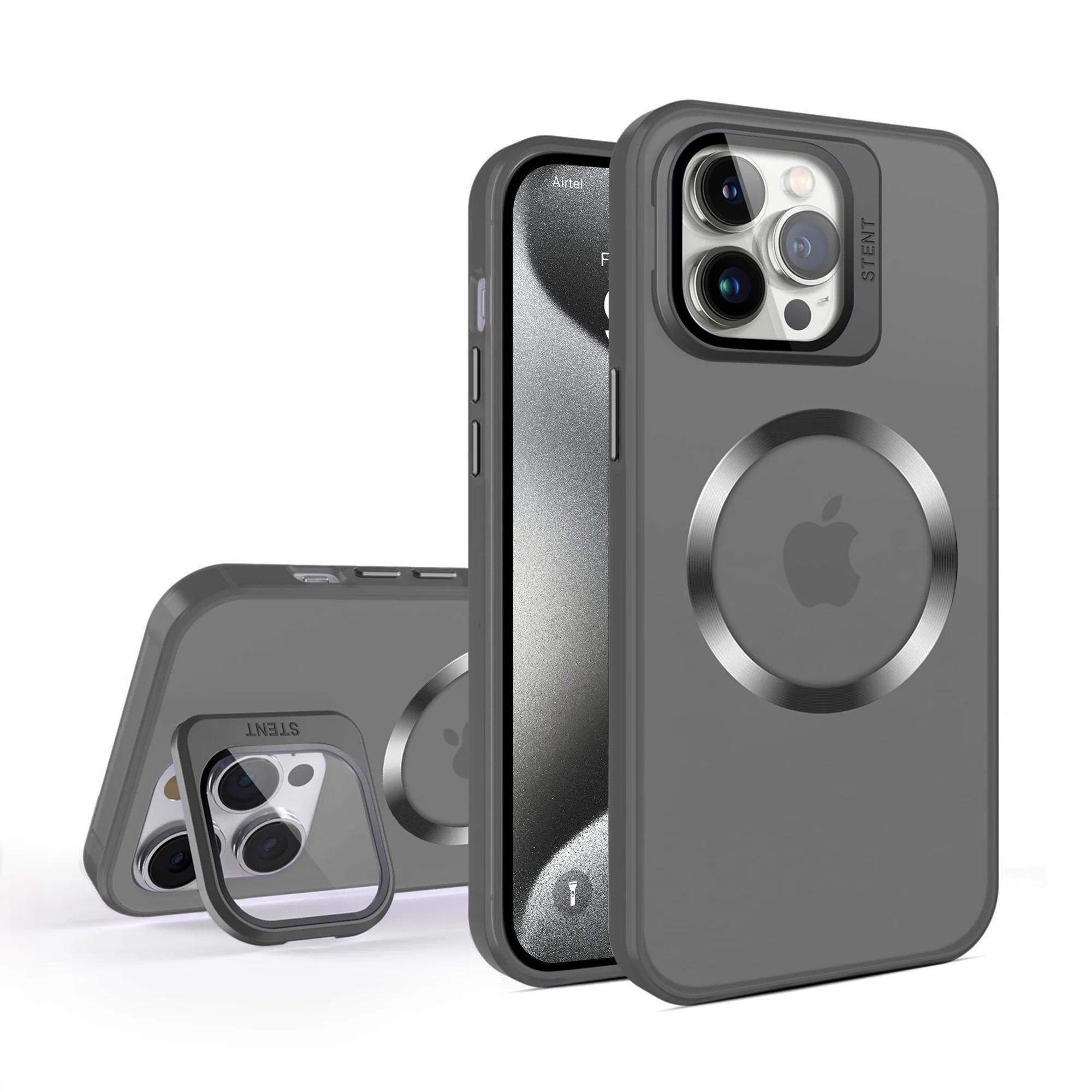 Vaku ® Apple iPhone 15 Pro Rime Frosted Magnetic Magpro Translucent Back Cover
