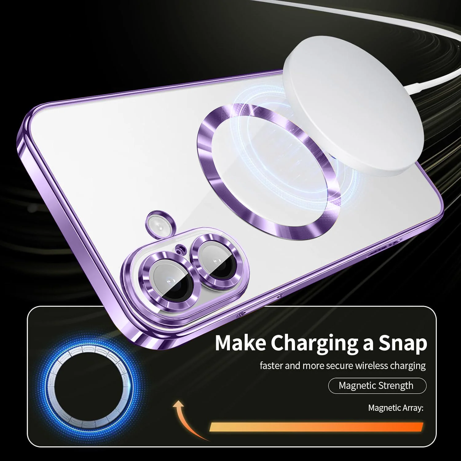Vaku ® Apple iPhone 16 Plus Luxury Electroplated Magnetic Magsafe Back Cover - Image 5