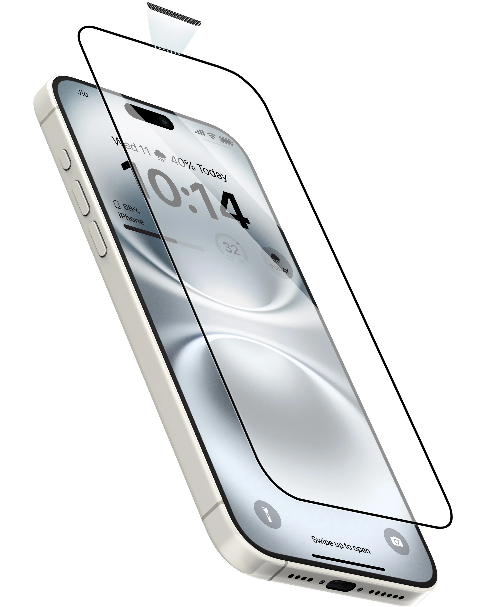Vaku ® Apple iPhone 16 Pro ESD Full Glass Dust & Water Proof Tempered Glass