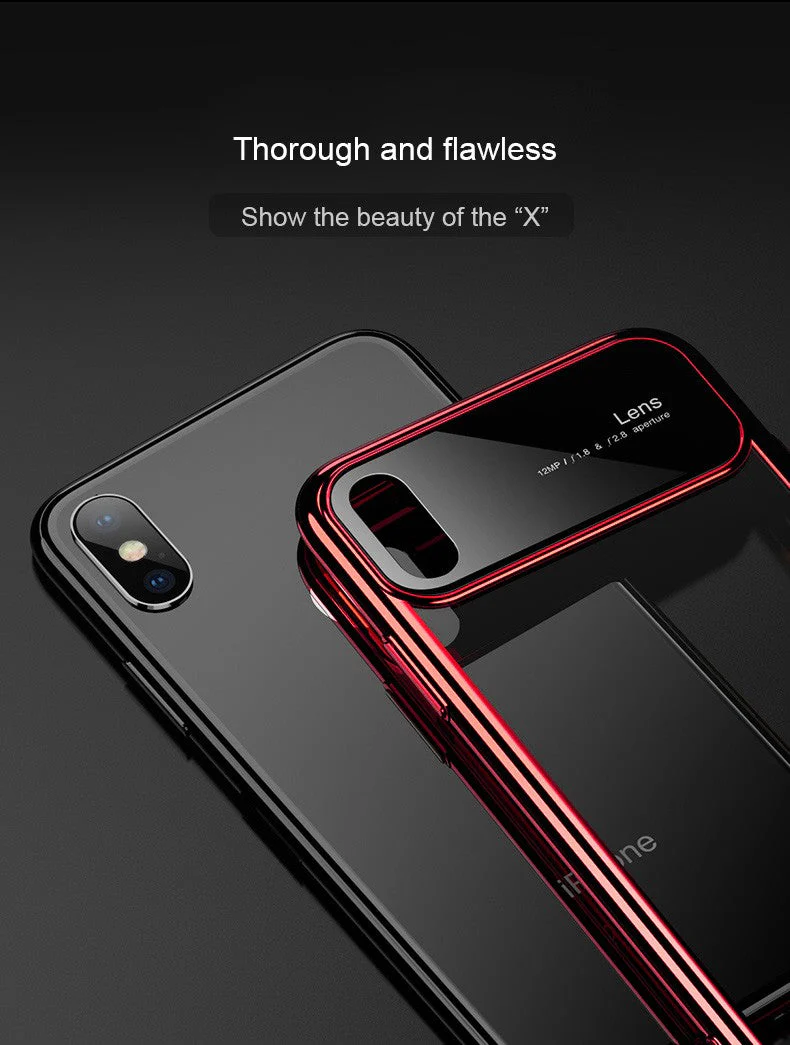 VakuĀ® Apple iPhone X / XS Dual Polarized Glossy Edition + Full Logo Display Electroplated Shine Case Back Cover - Image 2