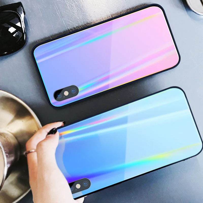 VakuĀ® Apple iPhone X / XS ElectroWAVE Automatic Shine Changing Heat-Dissipating Glass Shock-Proof Back Cover
