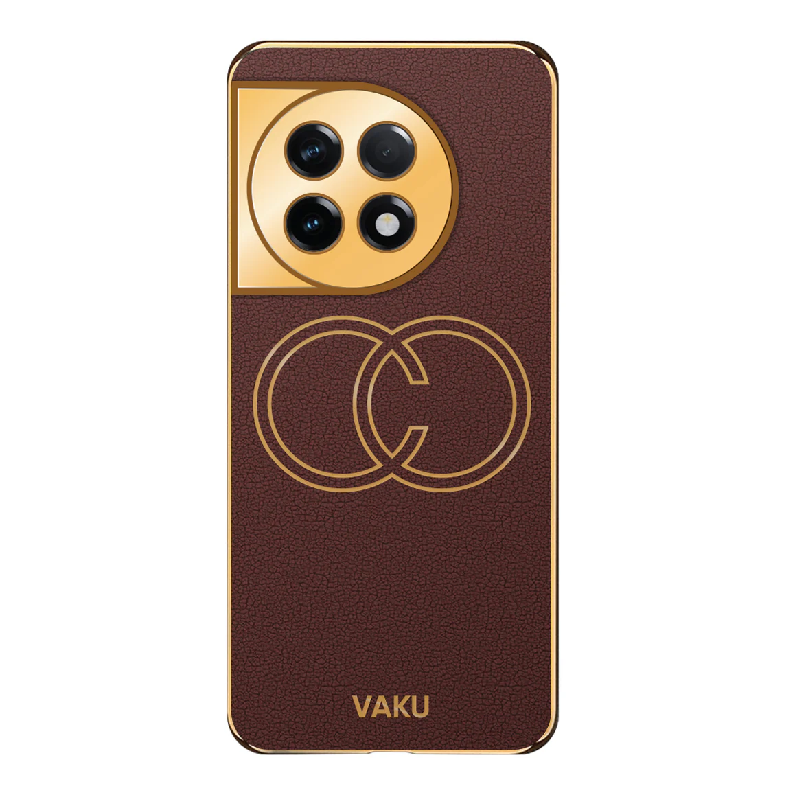 Vaku® OnePlus 11 Skylar Series Leather Stitched Gold Electroplated Soft TPU Back Cover - Image 11