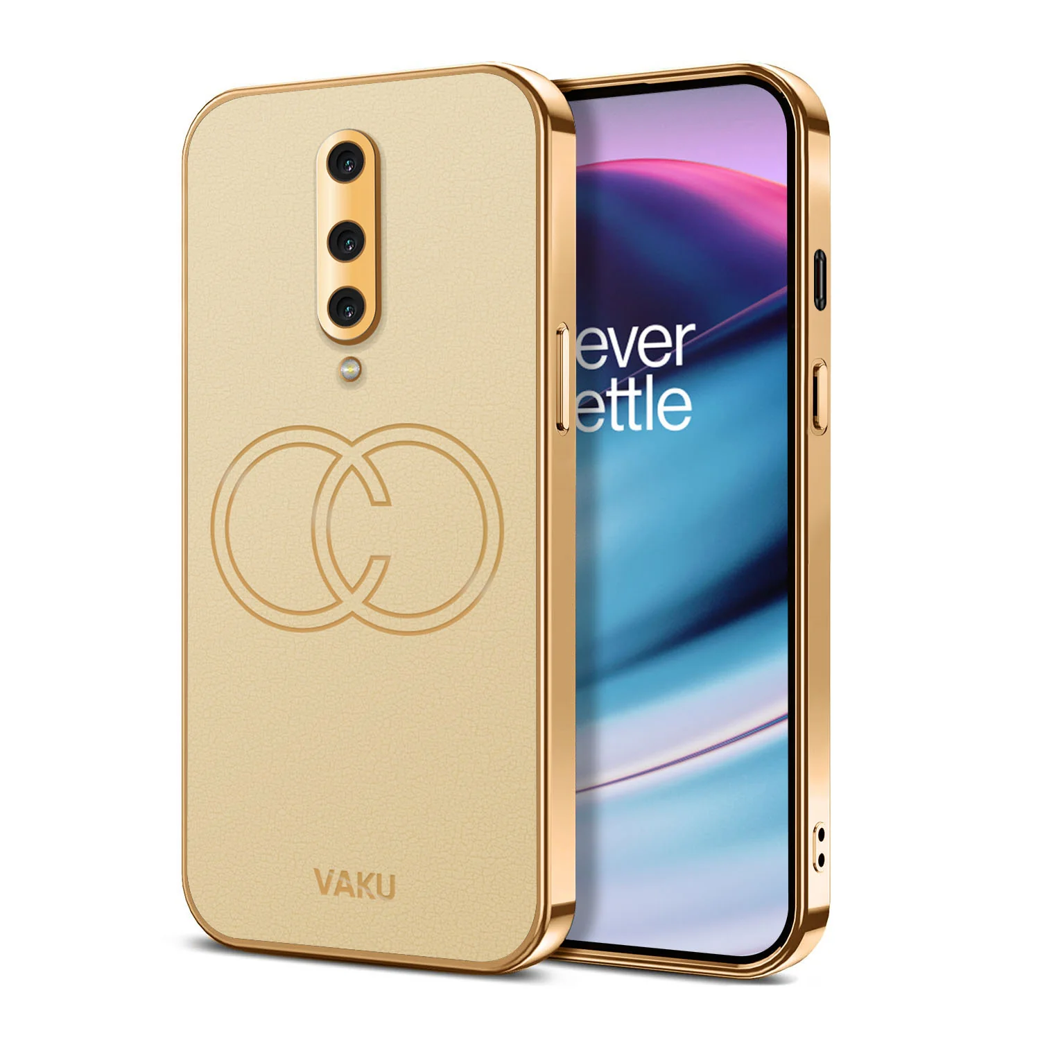 VakuĀ® OnePlus 8 Skylar Leather Pattern Gold Electroplated Soft TPU Back Cover - Image 14