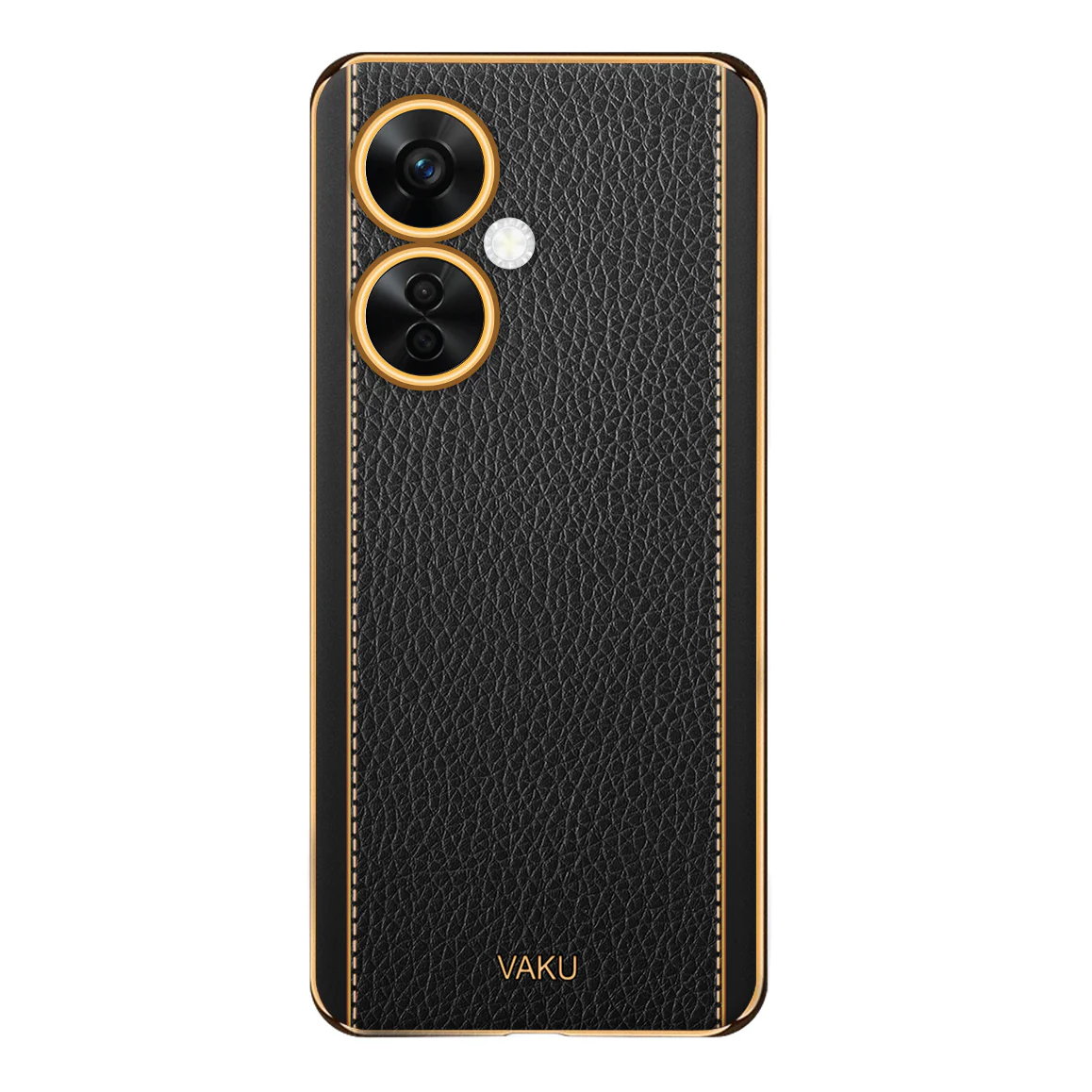 VakuĀ® OnePlus Nord CE 3 Lite 5G Luxemberg Series Leather Stitched Gold Electroplated Soft TPU Back Cover - Image 9