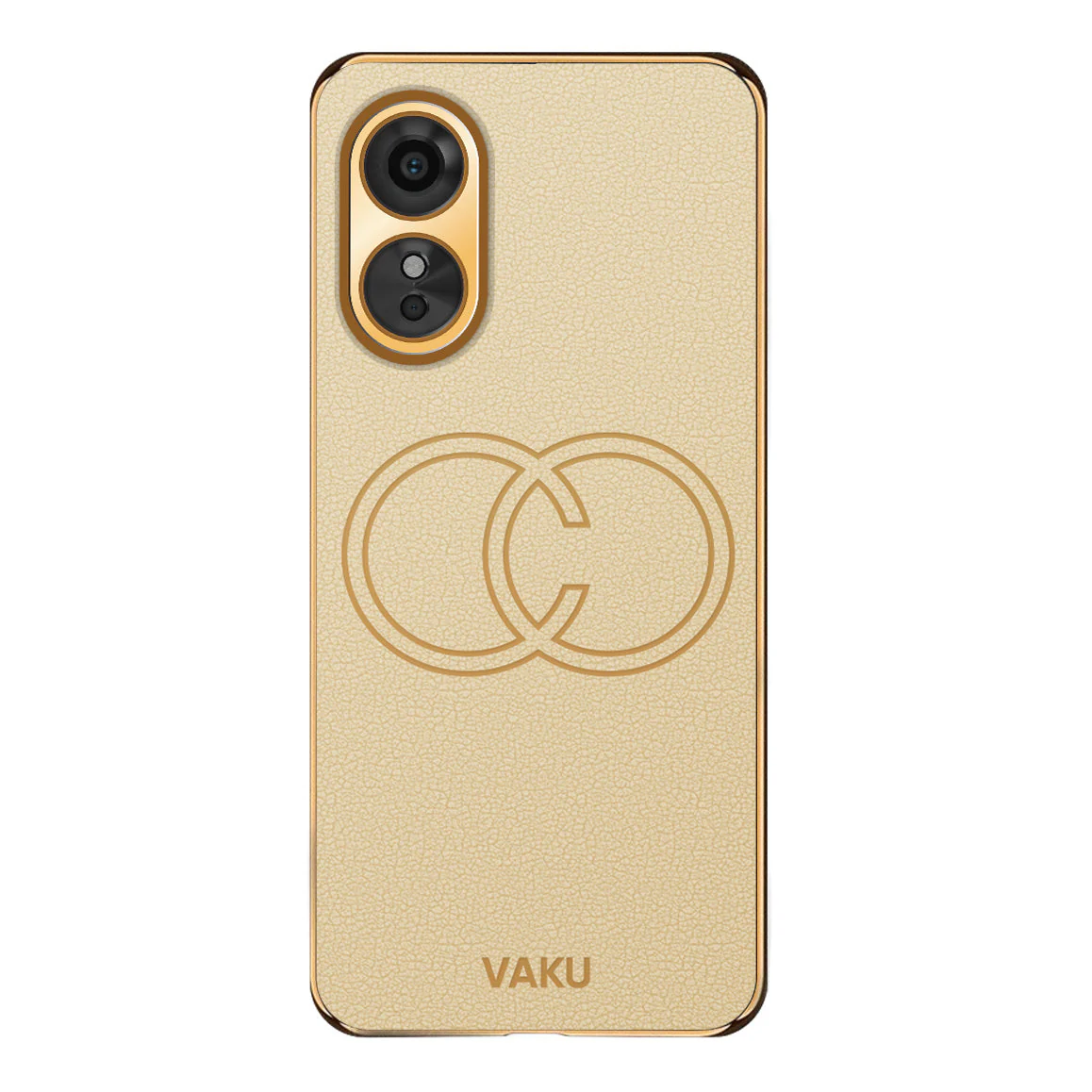 VakuĀ® Oppo A17 Skylar Leather Pattern Gold Electroplated Soft TPU Back Cover - Image 13