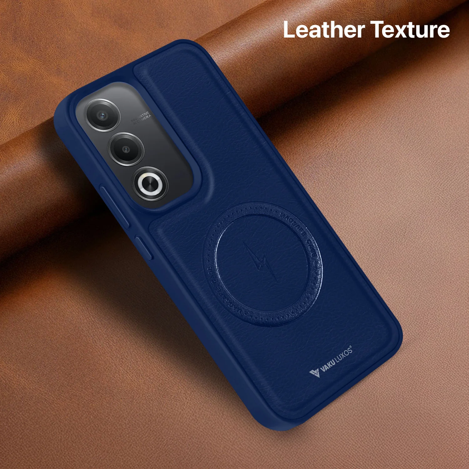 Vaku ® Oppo A3 Pro 5G Maxtron Leather Stitched Magnetic Magsafe Back Cover - Image 6