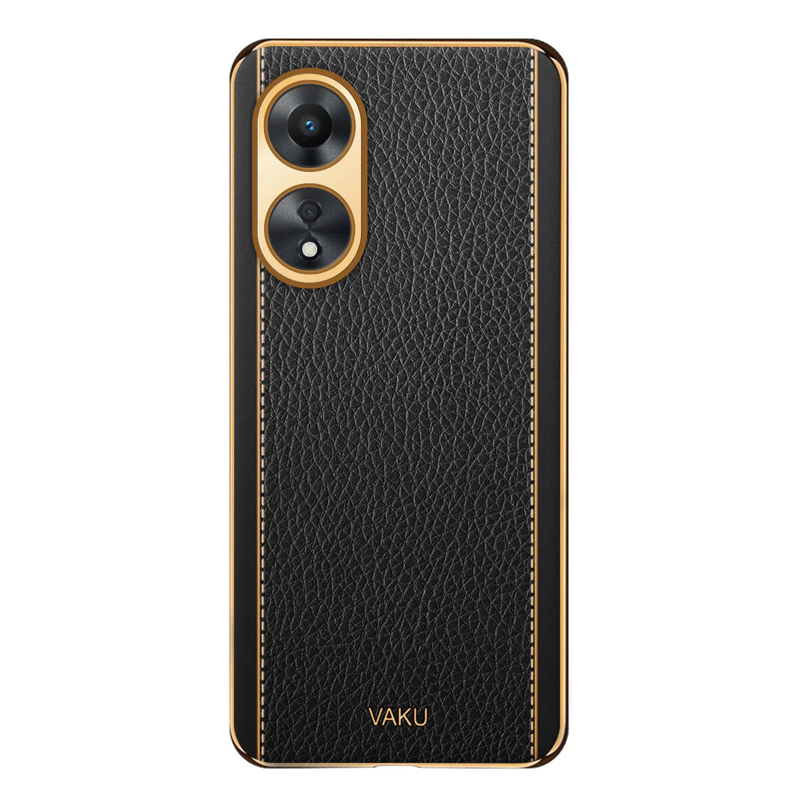 VakuĀ® Oppo A38 Luxemberg Leather Pattern Gold Electroplated Soft TPU Back Cover - Image 9
