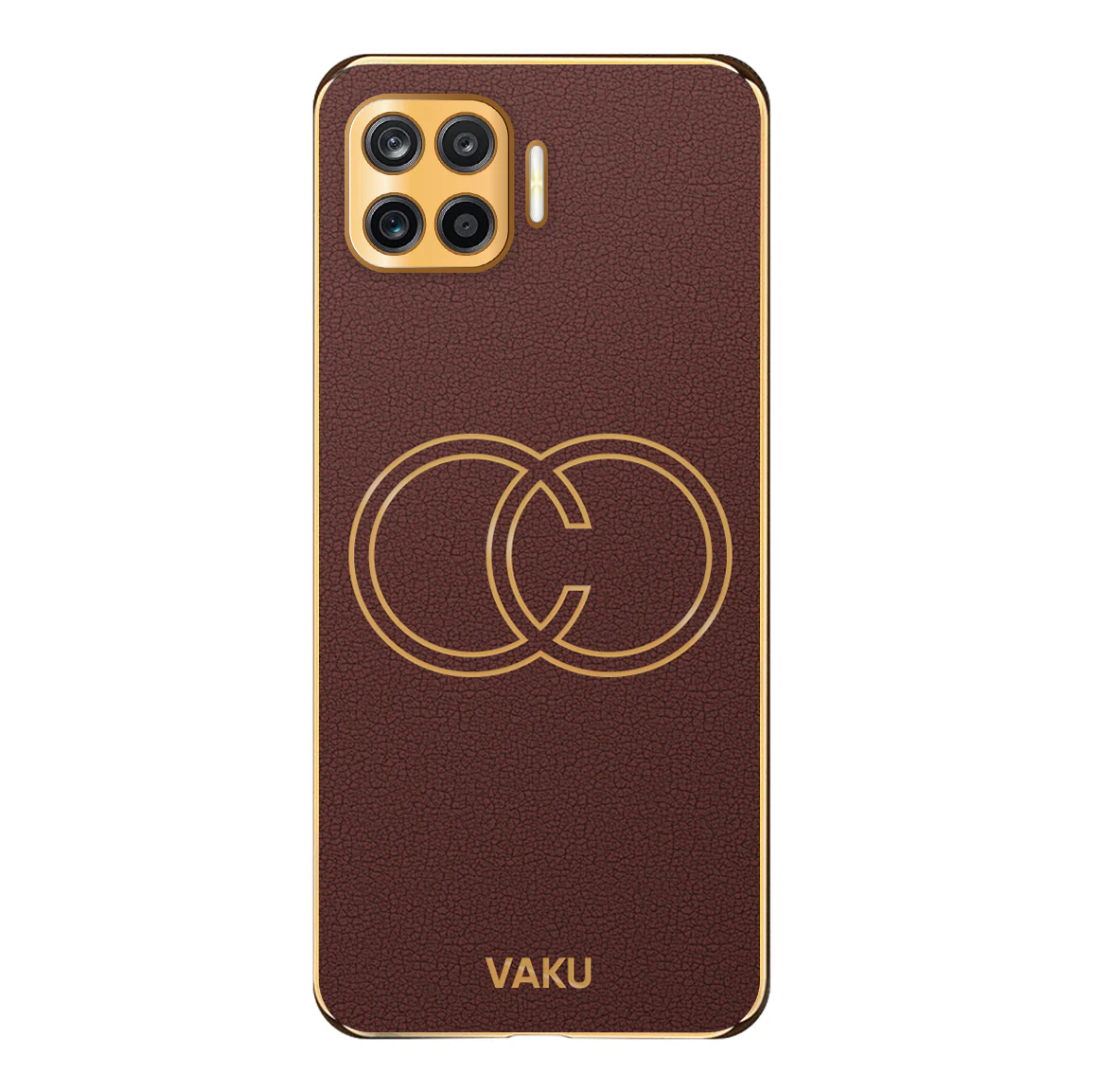 VakuĀ® Oppo F17 Pro Skylar Leather Pattern Gold Electroplated Soft TPU Back Cover - Image 10