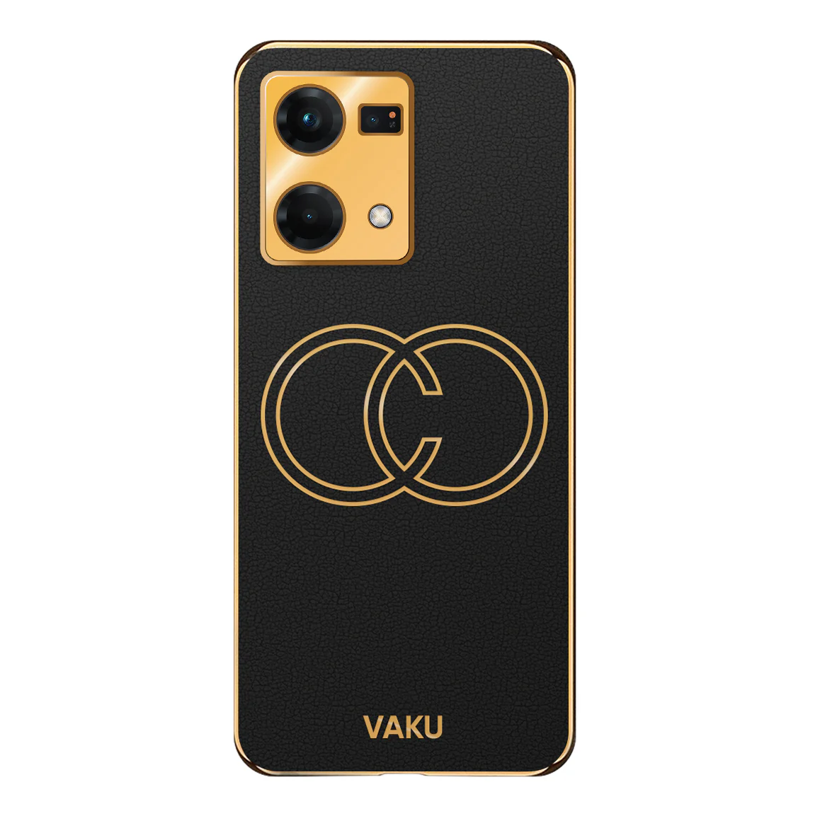 VakuĀ® Oppo F21 Pro Skylar Leather Pattern Gold Electroplated Soft TPU Back Cover - Image 11