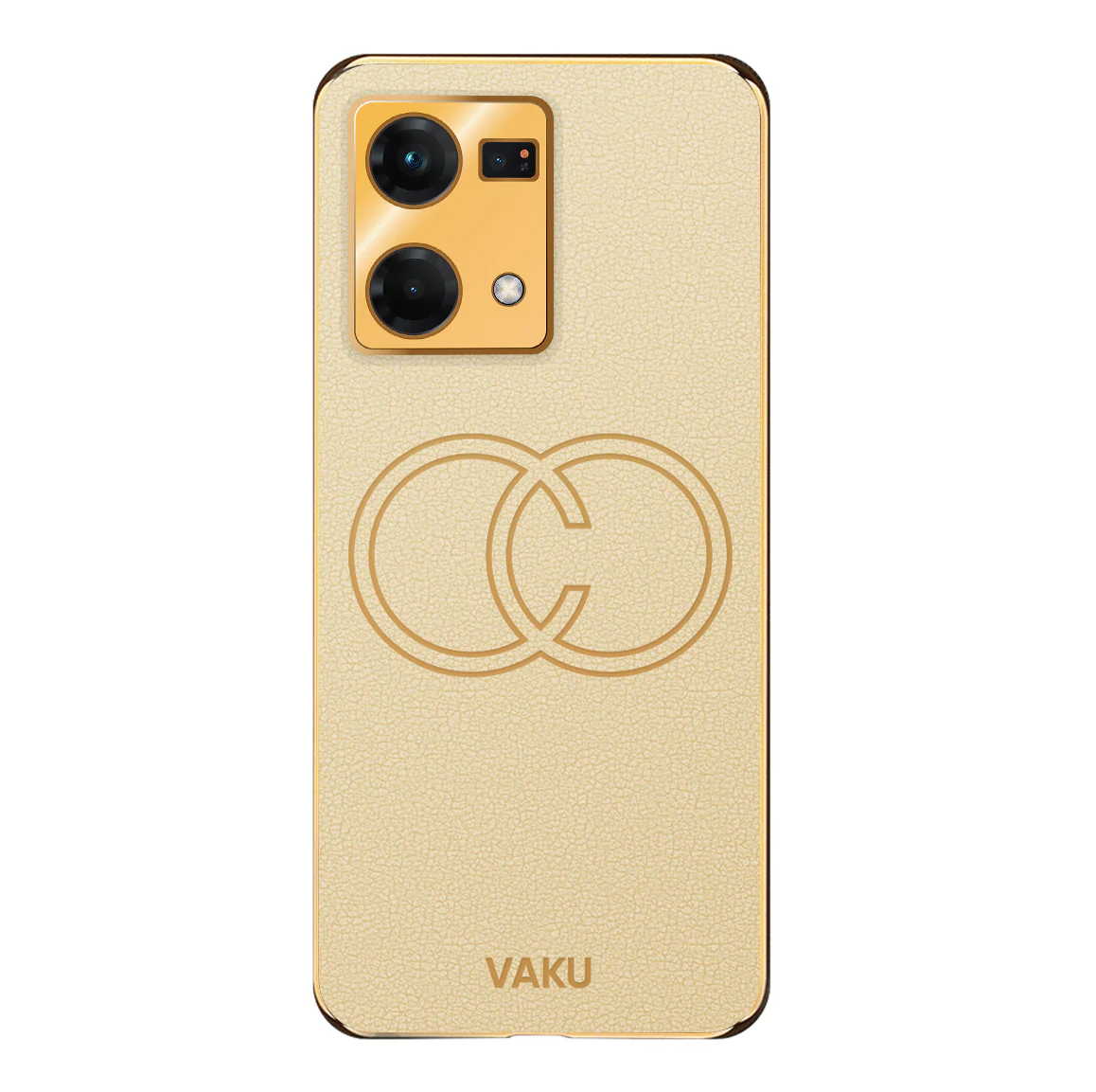 VakuĀ® Oppo F21 Pro Skylar Leather Pattern Gold Electroplated Soft TPU Back Cover - Image 9