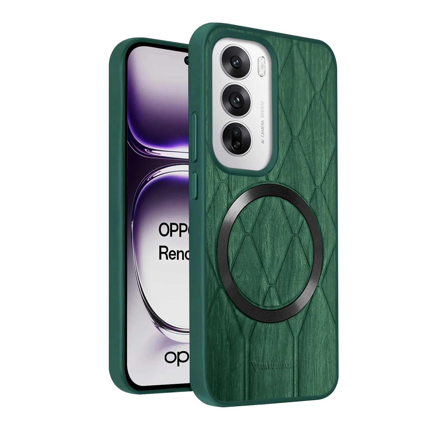 Vaku ® Oppo Reno12 5G Diamond Plume Pattern Magnetic Magsafe Back Cover
