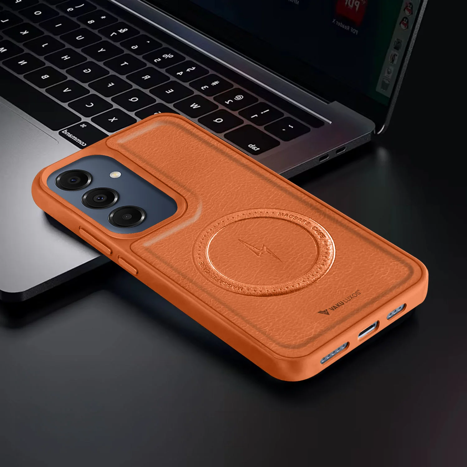 Vaku ® Samsung Galaxy A16 5G Maxtron Leather Stitched Magnetic Magsafe Back Cover - Image 7