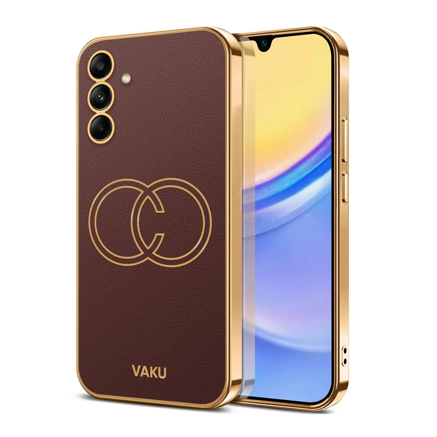 Vaku ® Samsung Galaxy A23 5G Skylar Leather Pattern Gold Electroplated Soft TPU Back Cover - Image 11