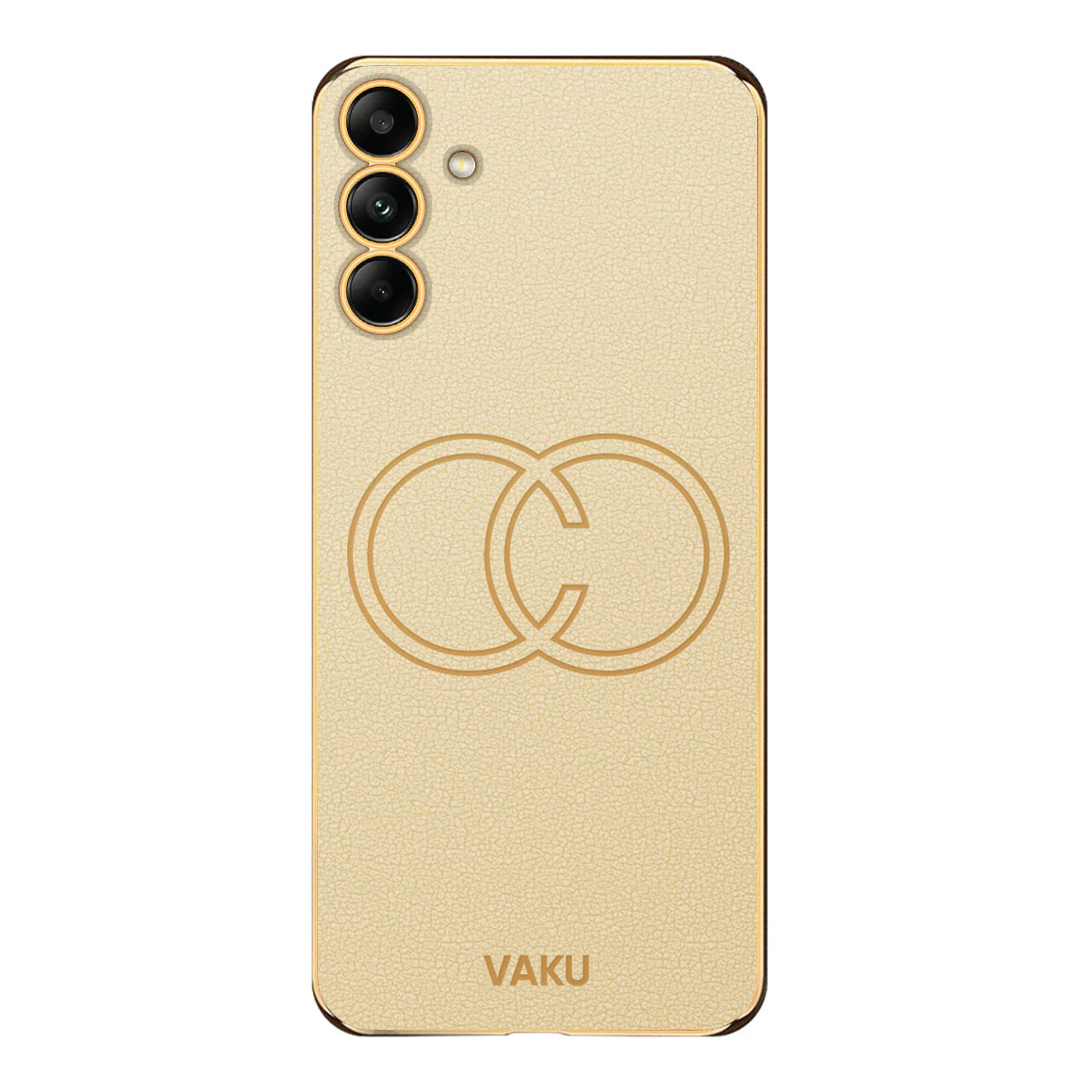 Vaku ® Samsung Galaxy A34 Skylar Leather Pattern Gold Electroplated Soft TPU Back Cover - Image 10