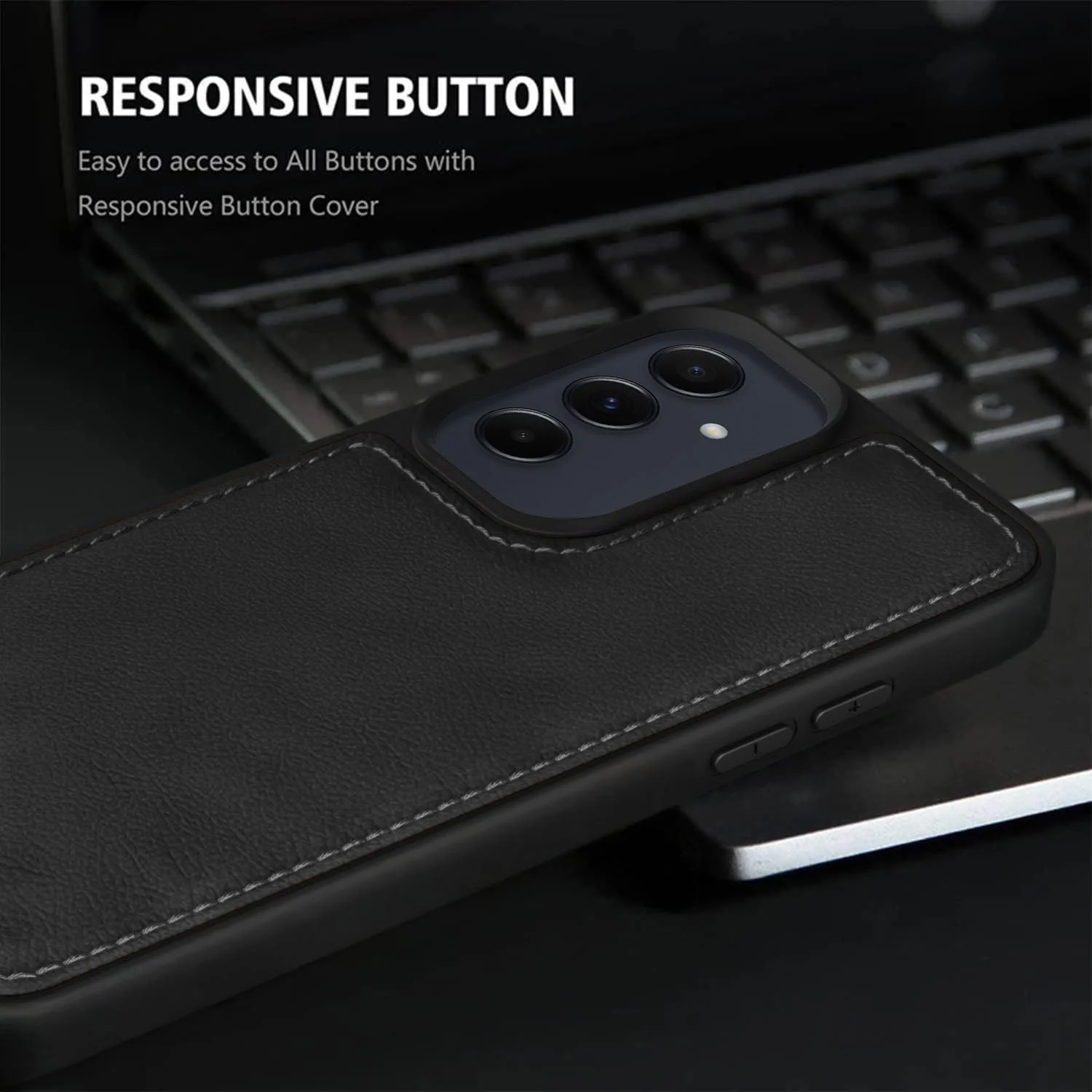 Vaku Ā® Samsung Galaxy A35 5G Luxe Premium Leather Stitched Back Cover - Image 9
