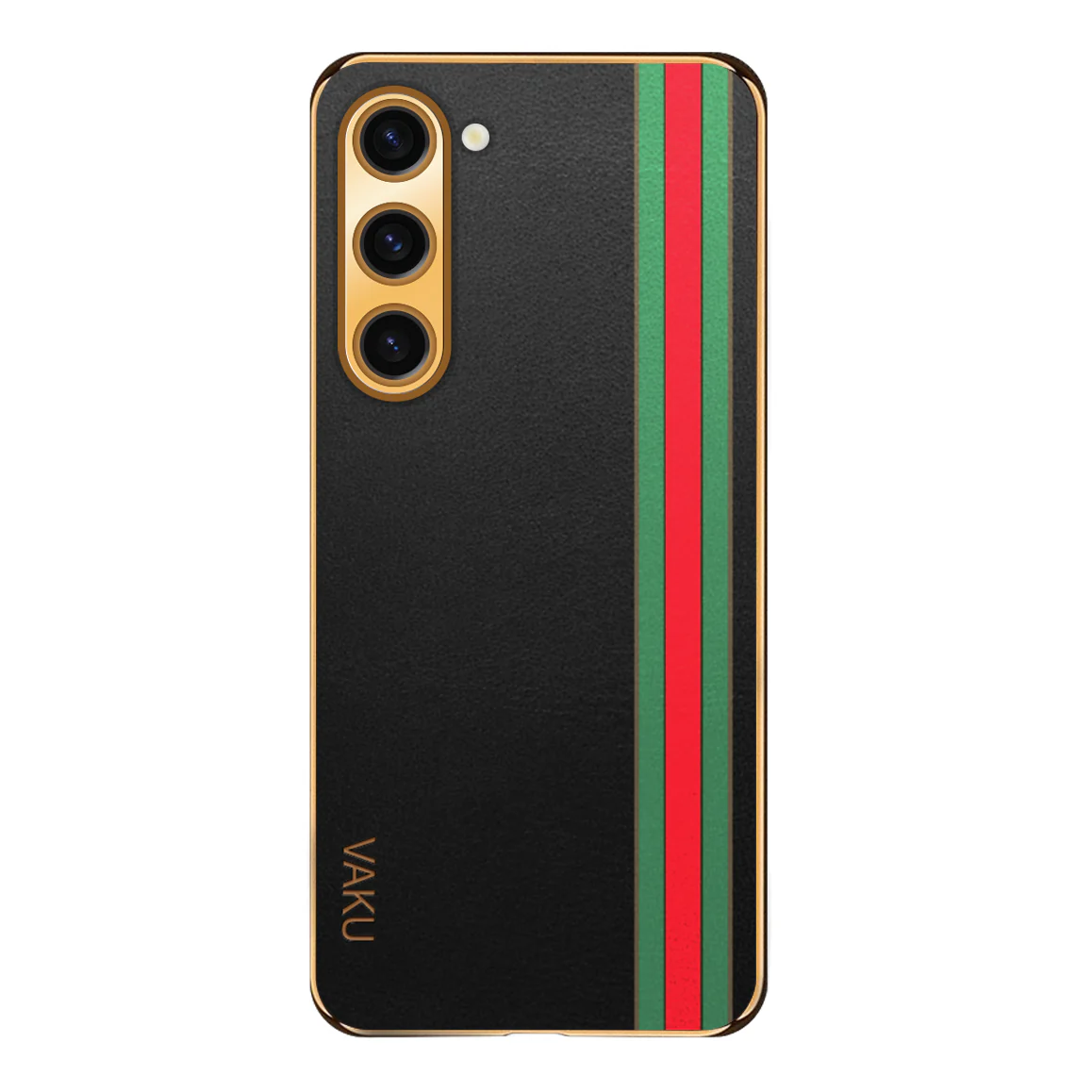 VakuĀ® Samsung Galaxy S22 Felix Line Leather Stitched Gold Electroplated Soft TPU Back Cover Case - Image 8