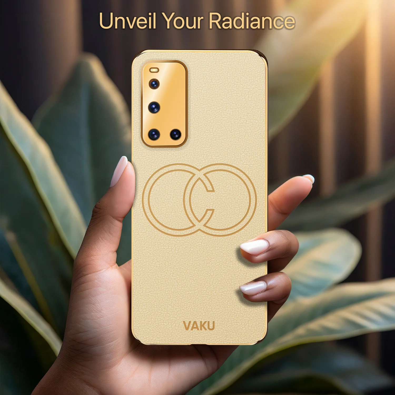 VakuĀ® Vivo V19 Skylar Leather Pattern Gold Electroplated Soft TPU Back Cover - Image 7