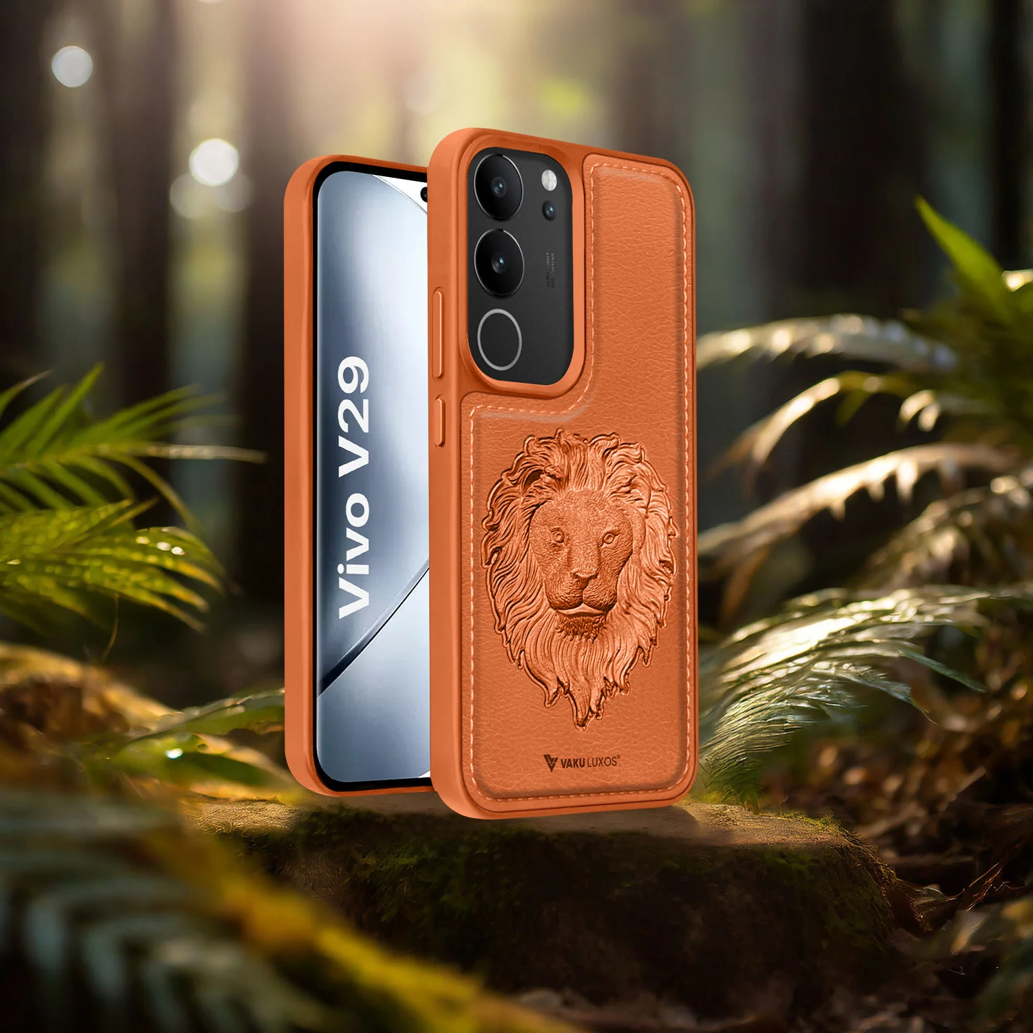 Vaku Ā® Vivo V29 5G Lion Embossed Luxury Designer Leather Back Cover - Image 10
