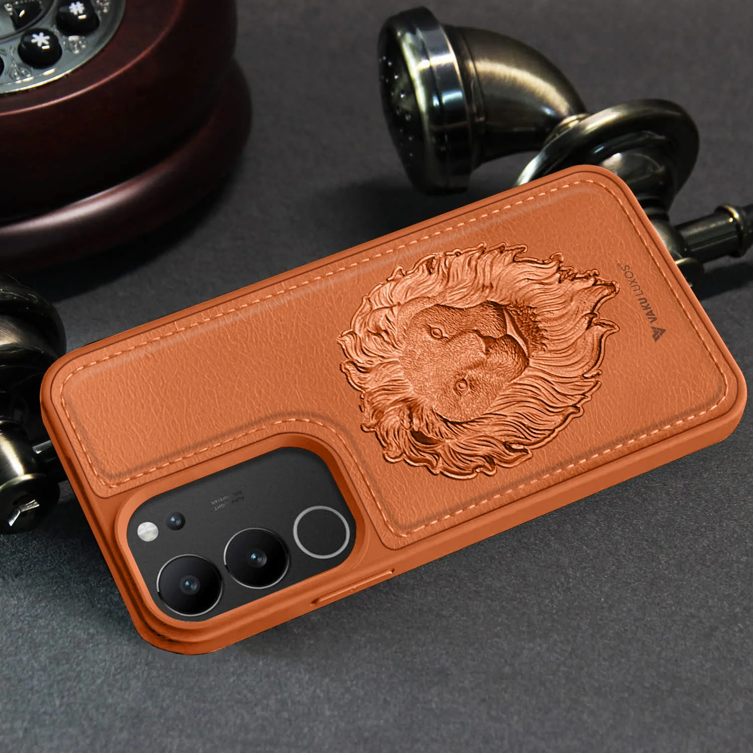 Vaku Ā® Vivo V29 Pro 5G Lion Embossed Luxury Designer Leather Back Cover - Image 9