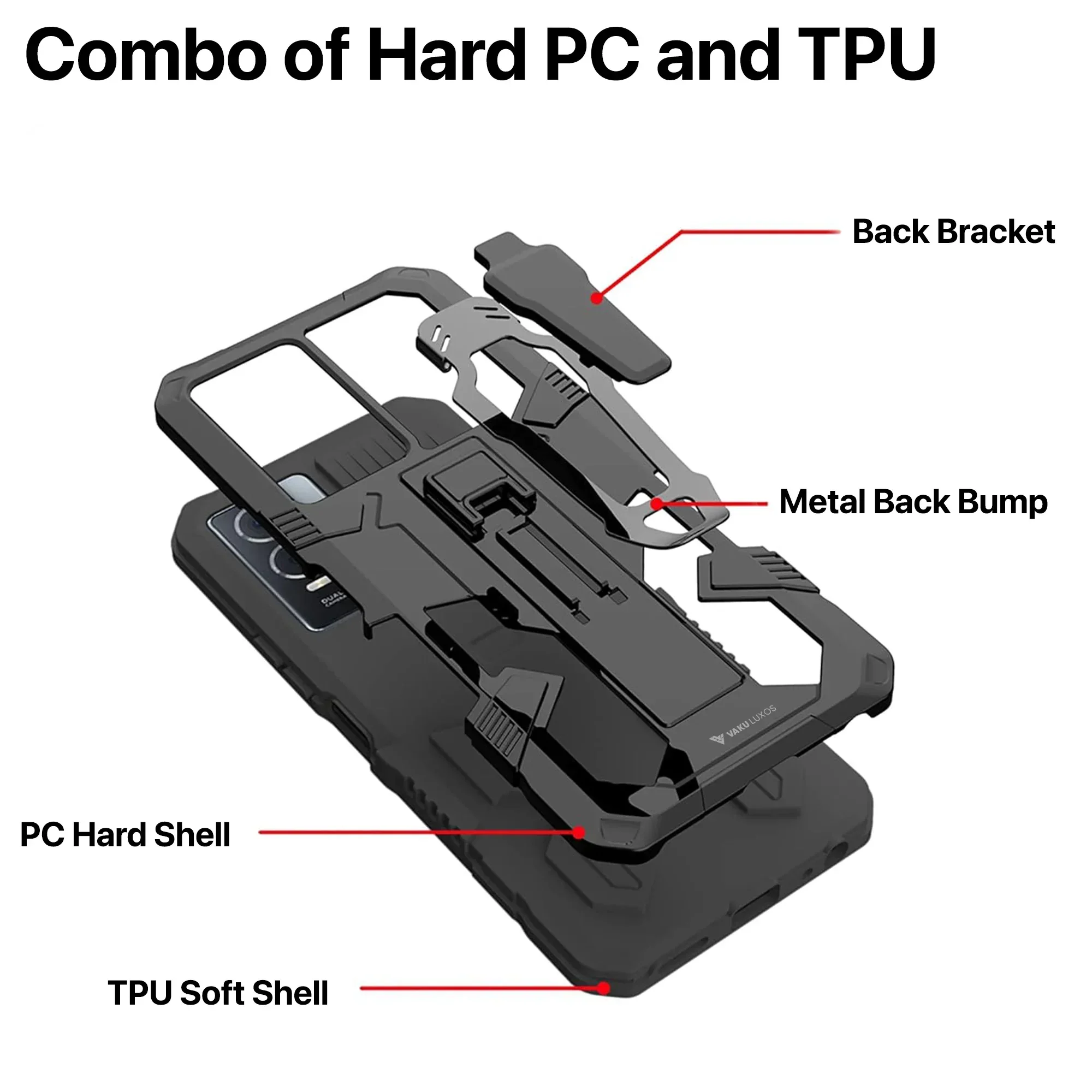 Vaku ® Vivo Y17s Vanguard Military Grade Back Cover - Image 8