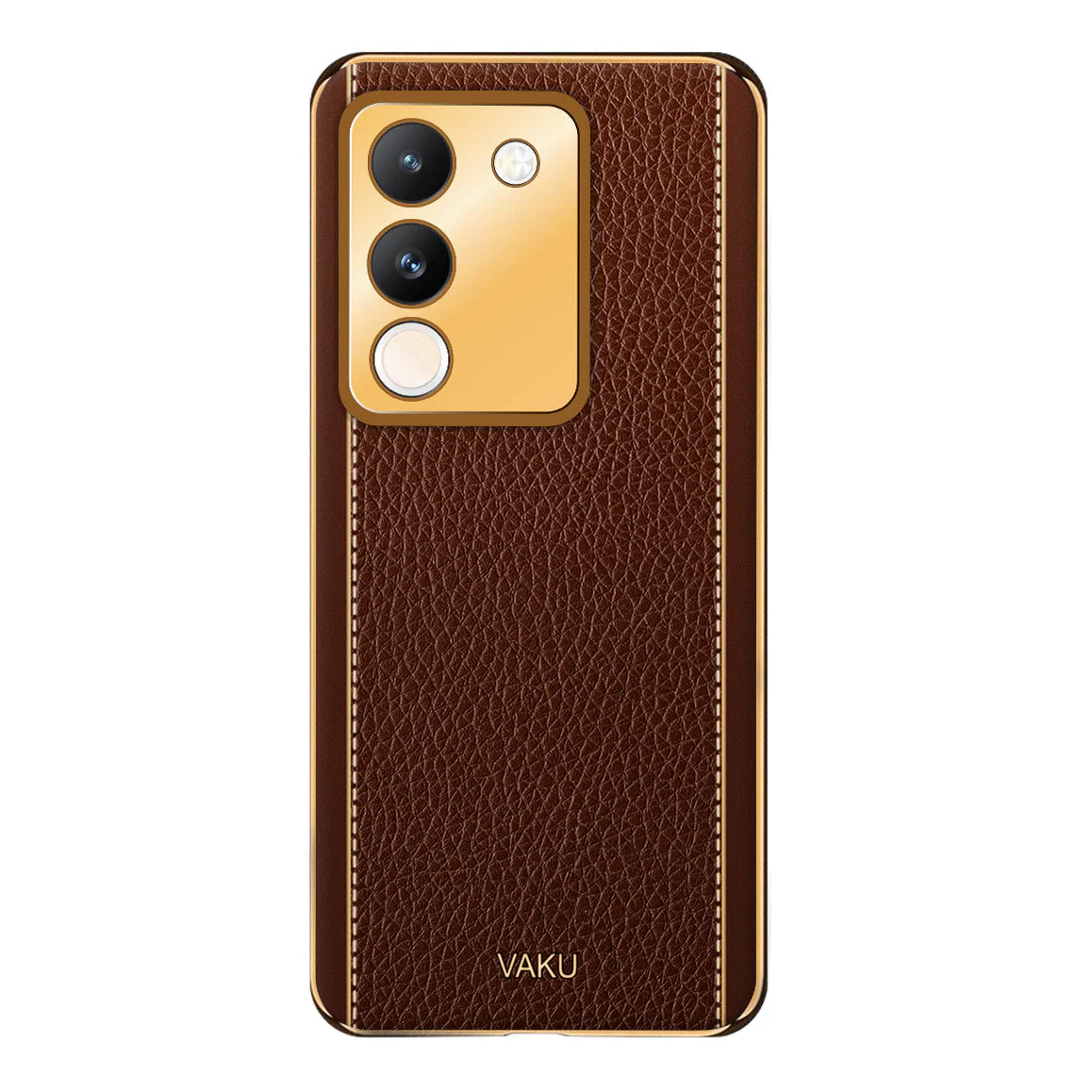 VakuĀ® Vivo Y200 5G Luxemberg Leather Pattern Gold Electroplated Soft TPU Back Cover - Image 7
