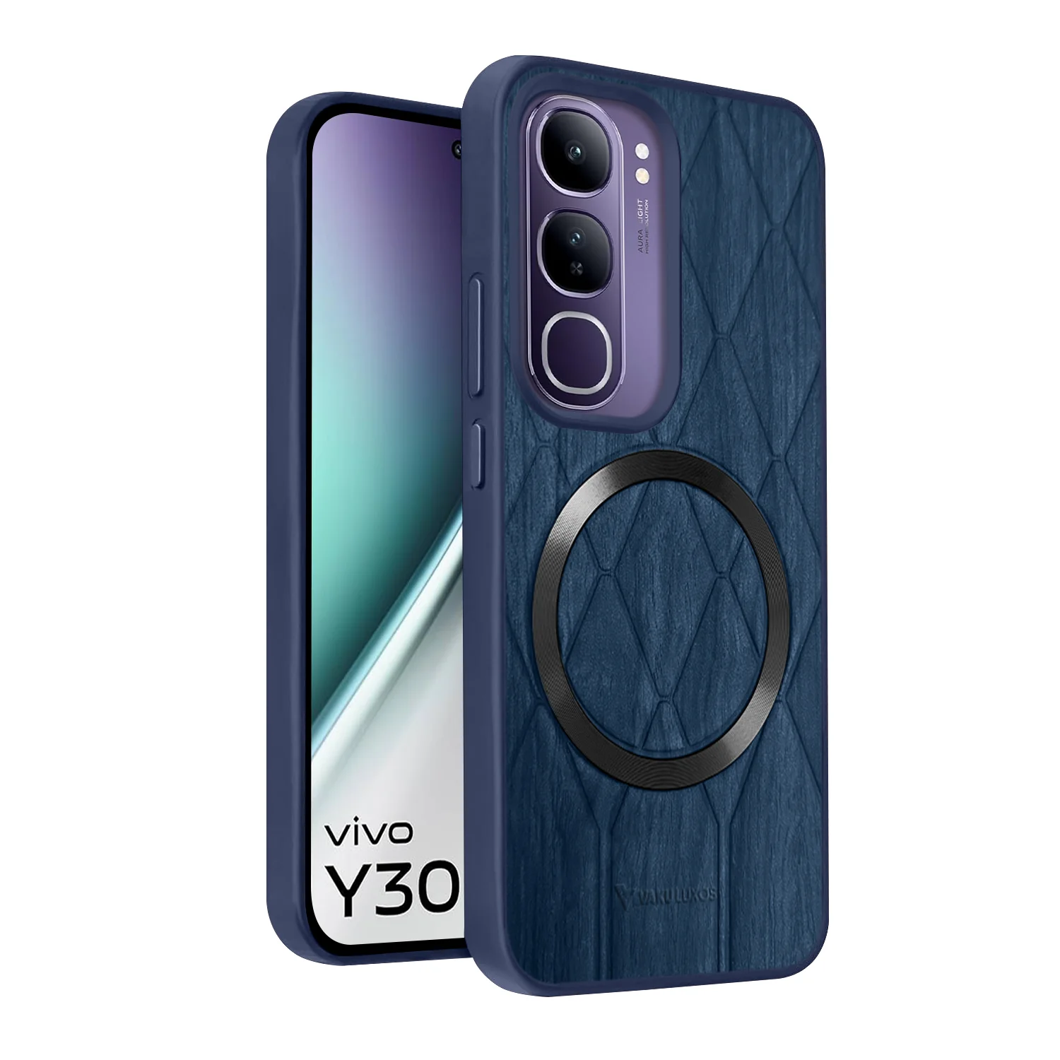 Vaku ® Vivo Y300 5G Diamond Plume Pattern Magnetic Magsafe Back Cover - Image 4