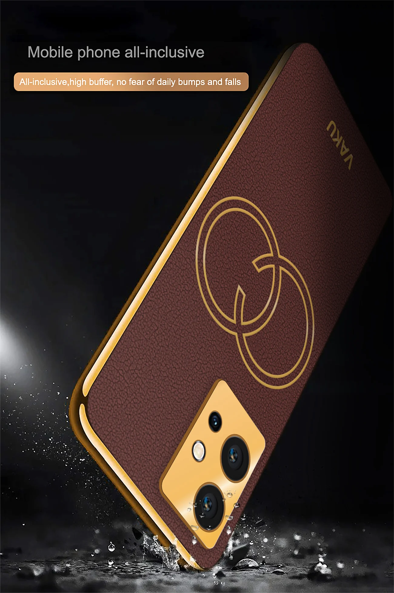 VakuĀ® Vivo Y75 5G Skylar Leather Pattern Gold Electroplated Soft TPU Back Cover - Image 9