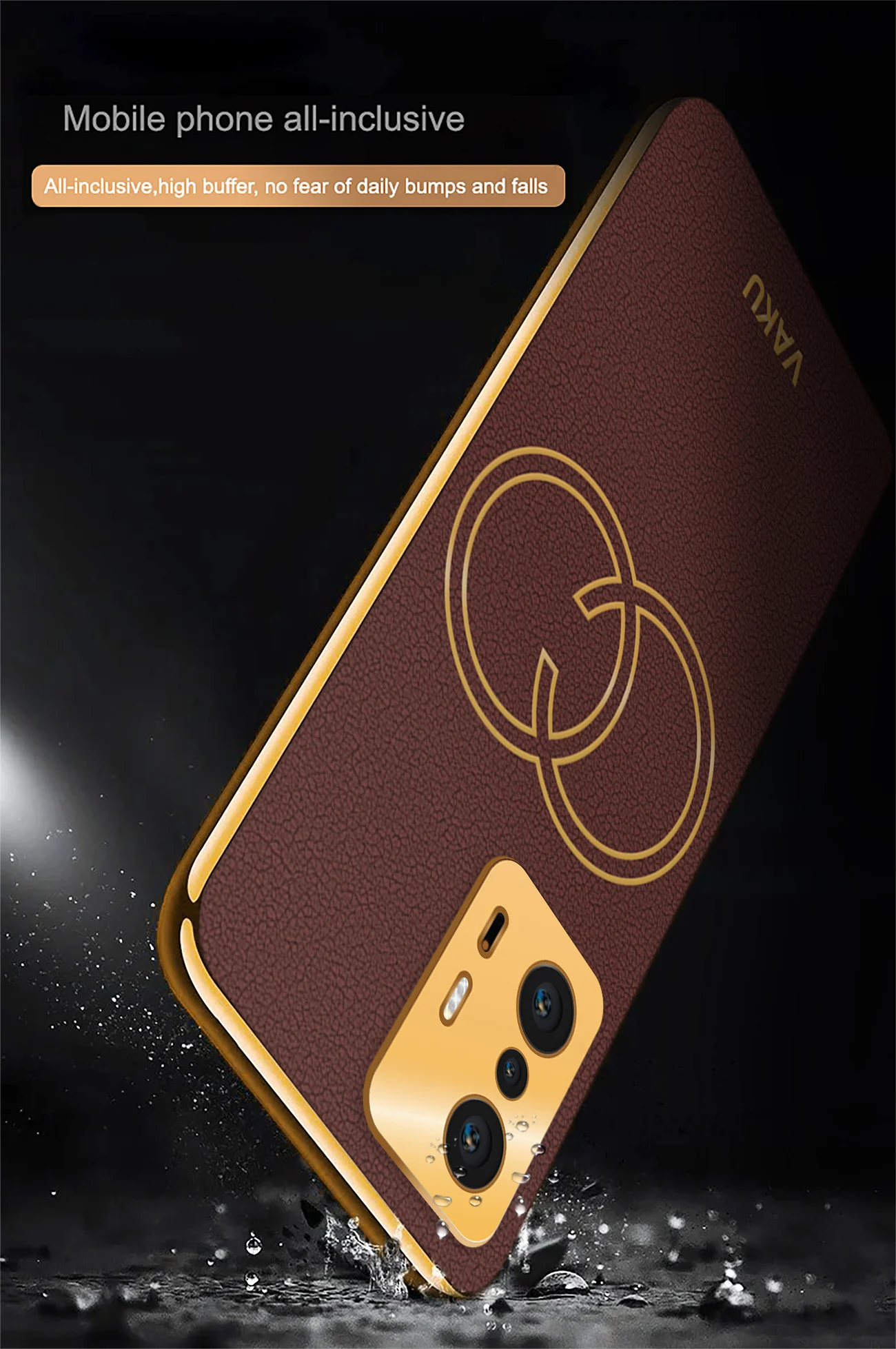 VakuĀ® Xiaomi 11T Pro 5G Skylar Leather Pattern Gold Electroplated Soft TPU Back Cover - Image 16