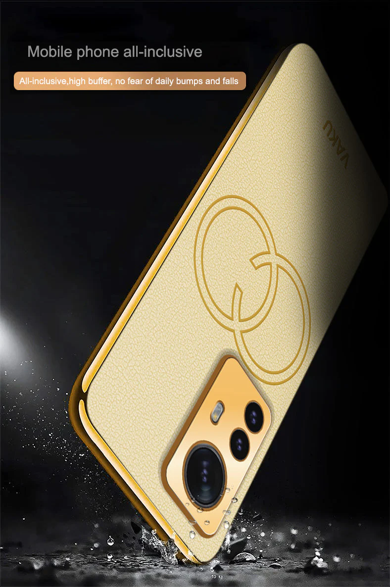 VakuĀ® Xiaomi 12 Pro 5G Skylar Leather Pattern Gold Electroplated Soft TPU Back Cover - Image 9