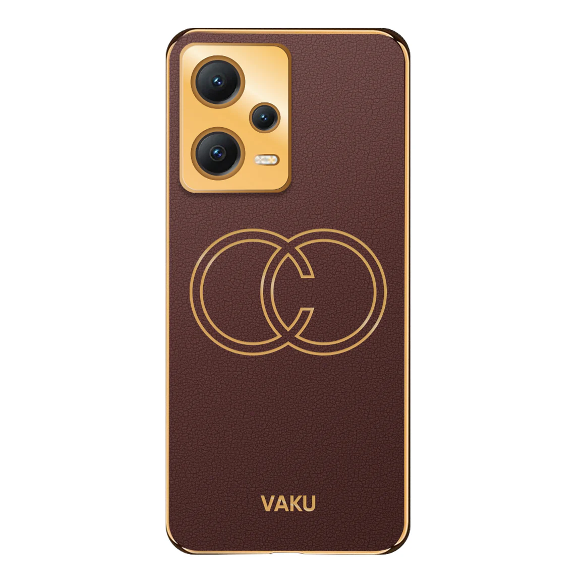 VakuĀ® Xiaomi Redmi Note 12 5G Skylar Leather Pattern Gold Electroplated Soft TPU Back Cover - Image 11
