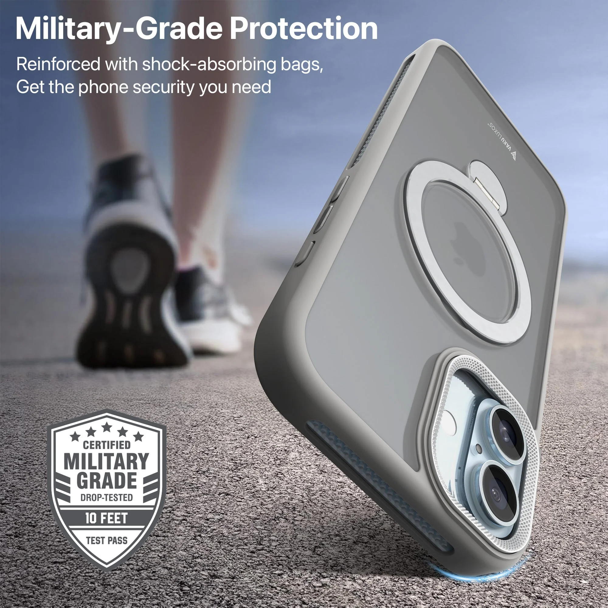 Vaku Luxos ® Apple iPhone 16 Plus Ariston Kickmag Shockproof Back Cover - Image 3