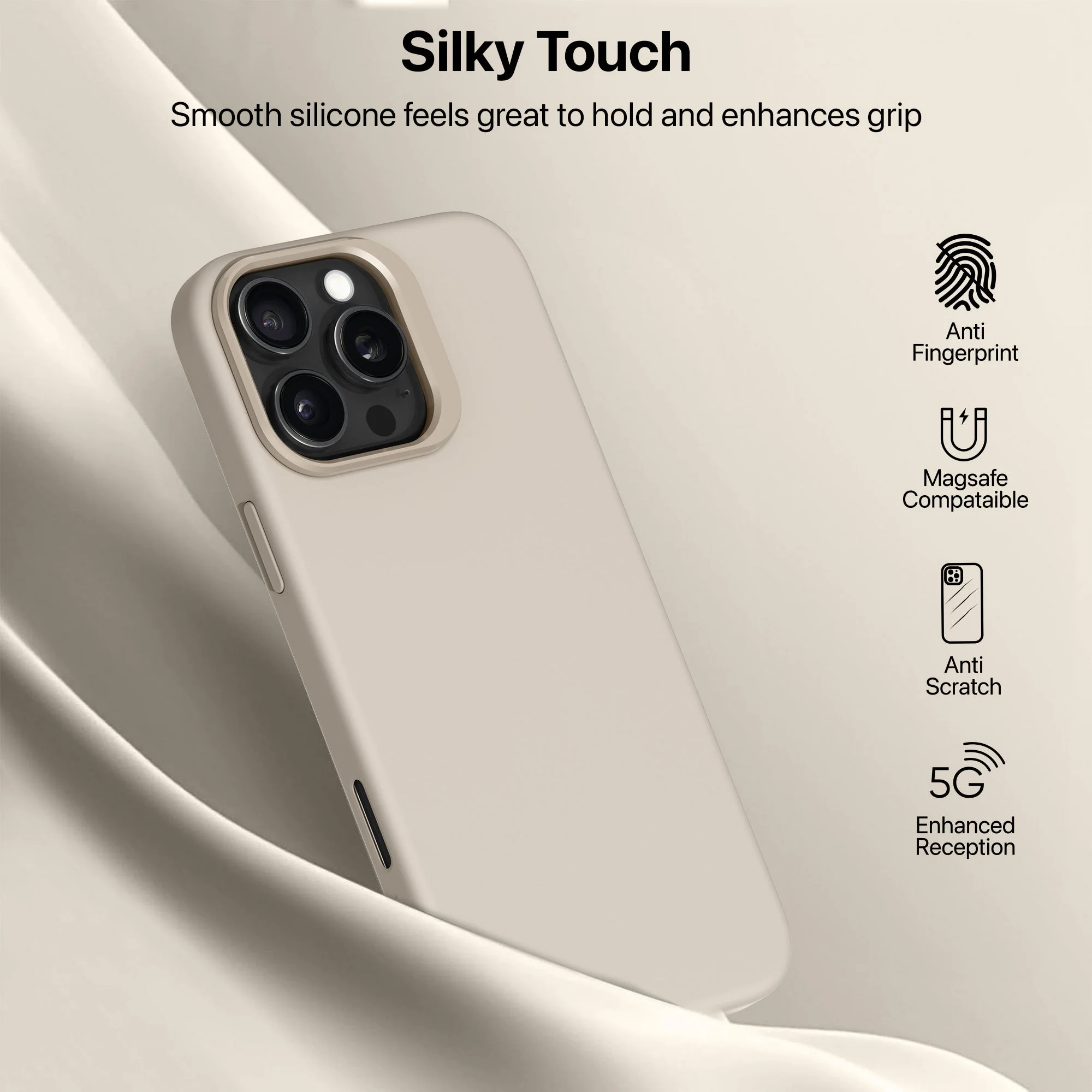 Vaku Luxos ® Apple iPhone 16 Pro Liquid Silicone Back Cover - Image 3