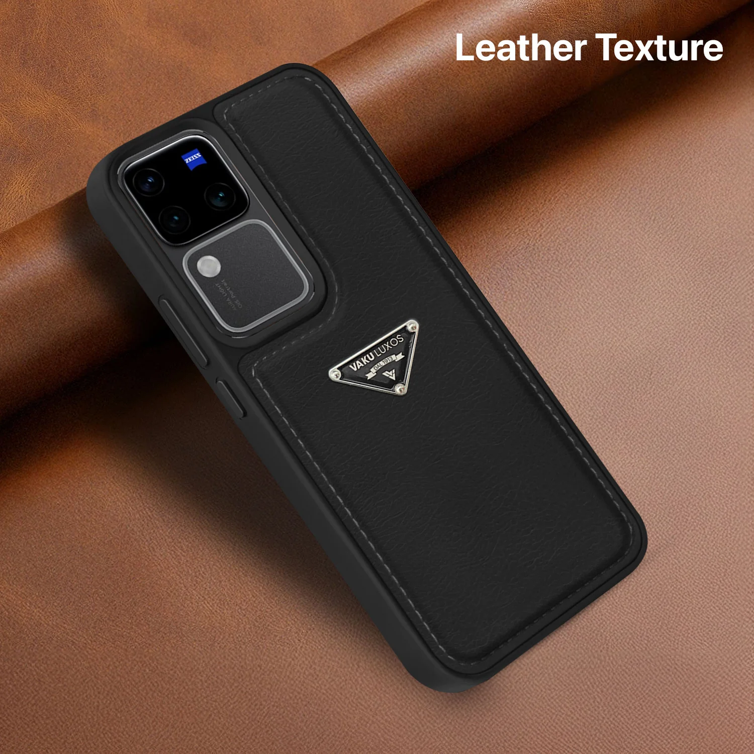 Vaku Luxos ® Vivo V30 5G Nyxen Premium Leather Stitched Back Cover - Image 5